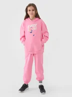 Spodnie i spodenki dla dziewczynek - 4F Spodnie dresowe joggery dziewczęce - różowe 164 (13-14 lat) - miniaturka - grafika 1