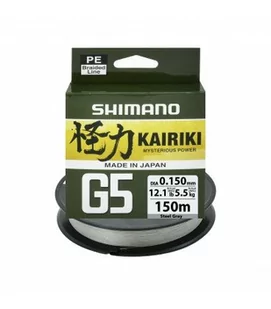 Plecionki Shimano Kairiki G5 Steel Gray 150m 0,15 mm - Żyłki wędkarskie - miniaturka - grafika 1