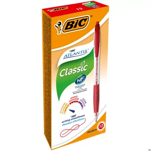 BIC druku długopis BIC Atlantis Classic, 0,4 MM, czerwony 104504 - Długopisy - miniaturka - grafika 1