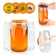 Pojemniki kuchenne - 10szt Słoiki szklane 900ml plaster miodu na miód przetwory powidła ZAKRĘTKI - miniaturka - grafika 1