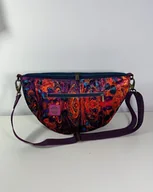 Torebki damskie - Torebka damska na ramię, mała kolorowa, welur, Rogalik - miniaturka - grafika 1