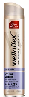 Wella Wellaflex 2nd Day Volume, extra mocny lakier do włosów, 250ml - Kosmetyki do stylizacji włosów - miniaturka - grafika 1