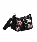 Torebki damskie - Elegancka Torba Na Ramię z Hello Kitty Torebka Gotycka Gwiazdki Y2K Różowa - miniaturka - grafika 1