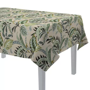 Dekoria Obrus prostokątny oliwkowo-zielone liście na lnianym tle 130 × 130 cm Nordic 420-142-96 - Obrusy i serwetki - miniaturka - grafika 1