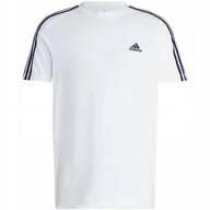 Koszulki męskie - Koszulka adidas Essentials Single biała IC9336 M - miniaturka - grafika 1