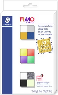 Staedtler Masa termoutwardzalna Fimo effect, zestaw 12 kostek, - Zabawki kreatywne - miniaturka - grafika 1