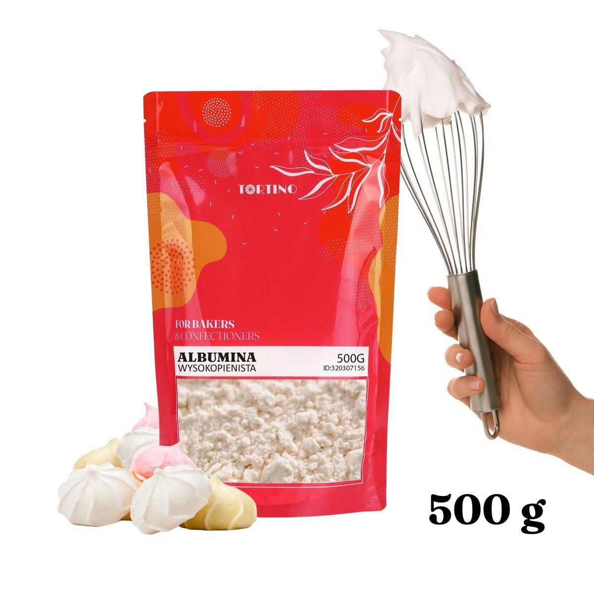 Albumina wysokopienista - białko w proszku 500g Tortino
