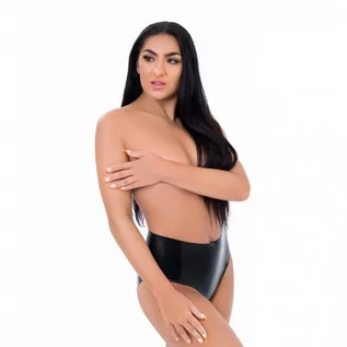 Bielizna erotyczna damska - Me You Us Latex Crotchless Panties Black S - grafika 1