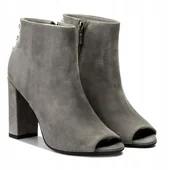 Botki damskie - Carinii Botki Damskie Szare Skórzane 37 3d5g10* Eu 37 3_5 - miniaturka - grafika 1