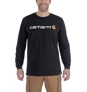Koszulka Carhartt EMEA Signature Graphic Long Sleeve T-Shirt BLACK - Koszulki męskie - miniaturka - grafika 1