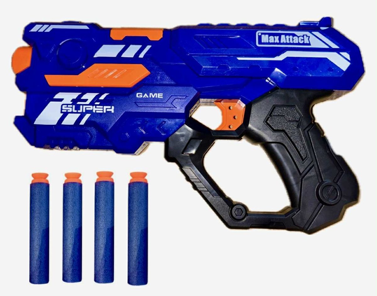 BEZPIECZNY PISTOLET NA STRZAŁKI PIANKOWE I KULKI ŻELOWE