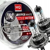 Żarówki samochodowe - Żarówki H4 HQ Automotive +150% Więcej Światła Hyper White 60/55W 12V Białe - miniaturka - grafika 1