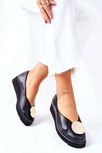 Półbuty Baleriny Na Platformie Maciejka Czarne 5315B-01 -39 - Półbuty damskie - miniaturka - grafika 1