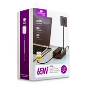 Ładowarki do telefonów - Ładowarka GaN 65W PD QC3.0 4-portowa wyświetlacz - miniaturka - grafika 1