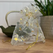 Opakowania i torebki na prezenty - Woreczek prezentowy z organzy 18 x 24 cm Złote Boże Narodzenie - miniaturka - grafika 1