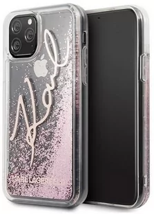 Karl Lagerfeld Obudowa dla telefonów komórkowych Glitter Signature pro Apple iPhone 11 Pro KLHCN58TRKSRG) Różowy - Etui i futerały do telefonów - miniaturka - grafika 1