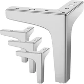 Zawiasy, okucia i inne akcesoria - Nogi meblowe srebrne 4-częściowe, nośność 800 kg, nowoczesne metalowe nogi stołowe trójkątne 10 cm - miniaturka - grafika 1