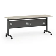 Biurka - Mobilny stół PRIMO MOBI, 1800 x 600 mm, podstawa czarna, brzoza - miniaturka - grafika 1