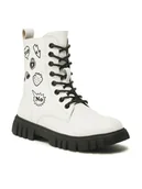 Buty dla dziewczynek - Nelli Blu Trapery CS5827-12 Biały - miniaturka - grafika 1