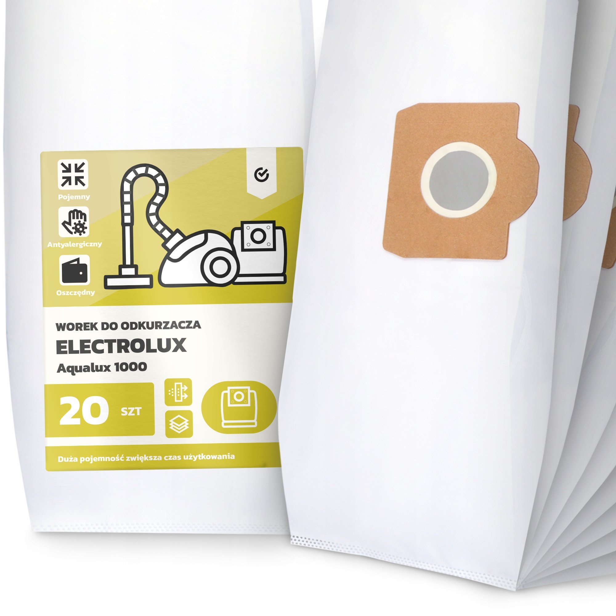 20x Worek do Odkurzacza Electrolux Aqualux 1000 Syntetyczny Pojemny Worki