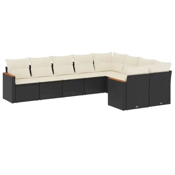 Modułowy zestaw mebli ogrodowych rattan PE w kolorze czarnym, 62x62x69 cm