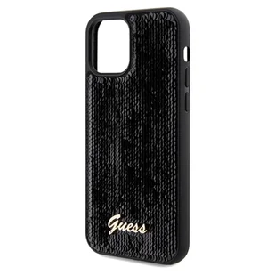 Guess GUHCP12MPSFDGSK iPhone 12/12 Pro 6.1" czarny/black hardcase Sequin Script Metal - Etui i futerały do telefonów - miniaturka - grafika 5