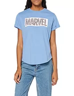 Koszulki i topy damskie - Marvel Damska koszulka z logo w panterkę, Indygo, 36 - miniaturka - grafika 1