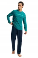 Piżamy damskie - HENDERSON PIŻAMA MĘSKA VISE 43490 AW25 L ZIELONY-GRANAT - miniaturka - grafika 1