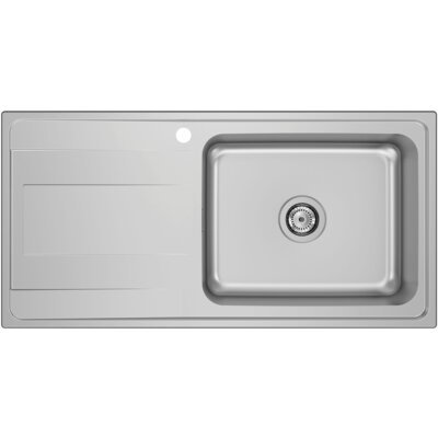 Roca Zlewozmywak jednokomorowy z ociekaczem Budapest 100 A870N41000 Stal nierdzewna 50x100
