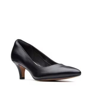 Clarks Linvale Jerica [Black Leather] - Rozmiar 39.5 - Półbuty damskie - miniaturka - grafika 1