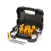 Otwornice - DeWalt DT90356-QZ zestaw otwornic bimetalowych do drewna i metalu 11 elementów Extreme dla elektryków w walizce - miniaturka - grafika 1