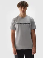 Koszulki sportowe męskie - Męski t-shirt z nadrukiem 4F 4FWAW24TTSHM1586 - szary - miniaturka - grafika 1