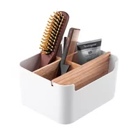 Akcesoria łazienkowe - Lumarko Pojemnik Z 5 Przegródkami Plastik + Bambus 18x14,5x9,5 Cm (łazienka) - miniaturka - grafika 1