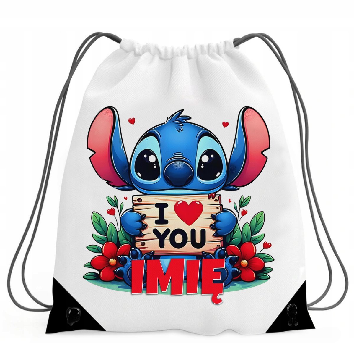 BIAŁY WOREK PLECAK SZKOLNY DO SZKOŁY PRZEDSZKOLA STICH STITCH ANGEL 3