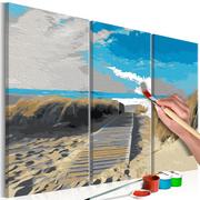Malowanie po numerach - Obraz do samodzielnego malowania - Plaża (błękitne niebo) (rozmiar 60x40) - miniaturka - grafika 1