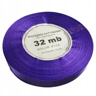 Pasmanteria - wstążka satynowa WS 8115 fiolet 12mm 32mb 1 szt do pakowania prezentów - miniaturka - grafika 1