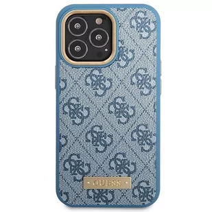 Guess GUHMP14LU4GPRB iPhone 14 Pro 6.1" niebieski/blue hard case 4G Logo Plate MagSafe - Etui i futerały do telefonów - miniaturka - grafika 3