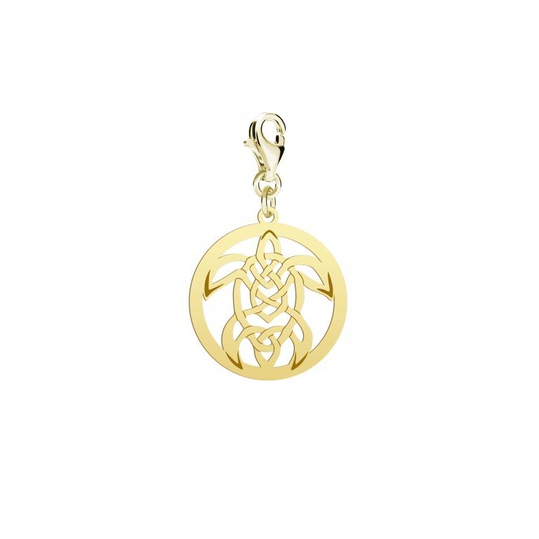 Charms Złoty Żółw Ażurowy 925 Prezent Kobieta Biżuteria DEDYKACJA GRATIS
