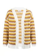 Swetry damskie - usha FESTIVAL Damski kardigan 15525006, musztardowy wielokolorowy, M/L, musztardowy wielokolorowy, M-L - miniaturka - grafika 1