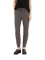 Spodnie damskie - TOM TAILOR Damskie spodnie materiałowe z dżerseju Loose Fit, 32251 - Dark Mineral Grey, 34W / 30L - miniaturka - grafika 1