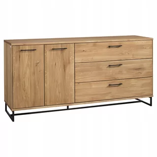 Dębowa Komoda Industrialna Metalowe Nóżki Loftowa - Komody Dębowa Komoda Industrialna Metalowe Nóżki Loftowa - Komody - miniaturka - grafika 1