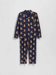 Reserved - Dwuczęściowa piżama z nadrukiem - granatowy - Skarpetki dla dzieci - miniaturka - grafika 1