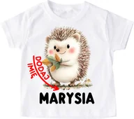 Koszulki dla dziewczynek - Koszulka z jeżem i mieniem na Dzień Jeża - wzór jeż120 - miniaturka - grafika 1