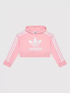 Adidas Bluza adicolor Cropped HD2008 Różowy Loose fit - Bluzy dla chłopców - miniaturka - grafika 1