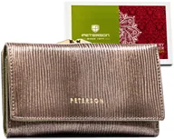 Portfele - Portfel damski skórzany średni lakierowany elegancki na prezent portmonetka na bigiel RFID PETERSON - miniaturka - grafika 1