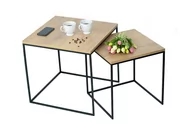 Ławy i stoliki kawowe - Stolik Kawowy 2 W 1 Zestaw Duży , Czarny - miniaturka - grafika 1