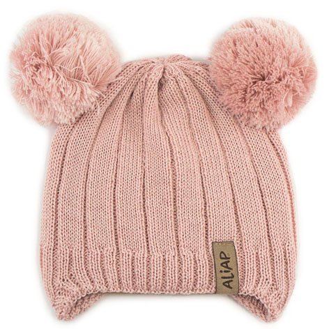 Aliap Czapka dziecięca rozm. 38-42 . Rózowa Wełna merino 100%