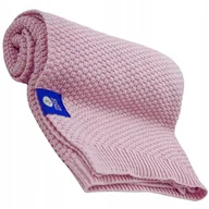 Koce i narzuty dla dzieci - Kocyk bambusowy bawełniany 80x100 różowy ATEST - miniaturka - grafika 1