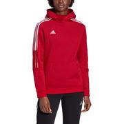 Bluzy damskie - adidas Tiro 21 Sweat Hoodie GM7327 damska bluza czerwona - miniaturka - grafika 1