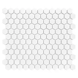 Mozaika ceramiczna Mini Hexagon White 26x30 cm - Płytki ceramiczne - miniaturka - grafika 1